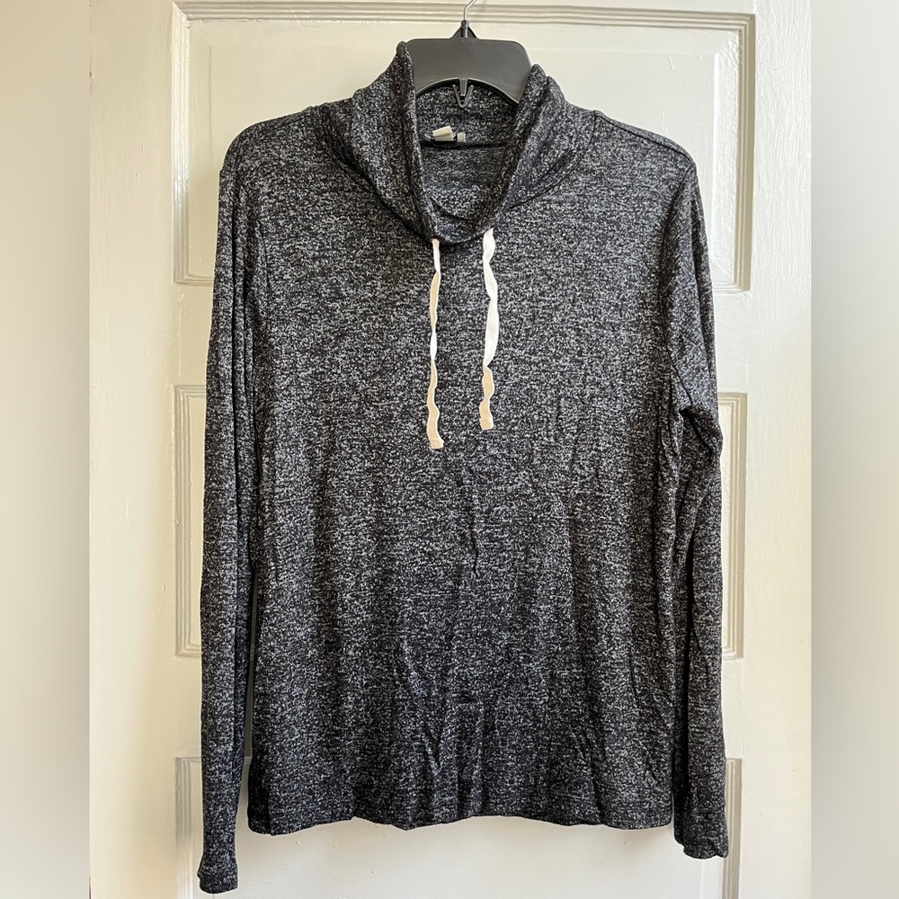 J crew factory heather charcoal funnel neck top